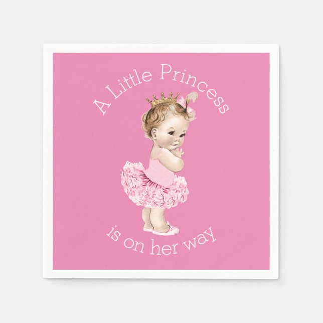 Servilleta De Papel Una princesa Ballerina Baby Shower Pink (Anverso)