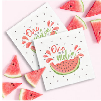 Servilleta De Papel Una sandía de primer cumpleaños de Melón