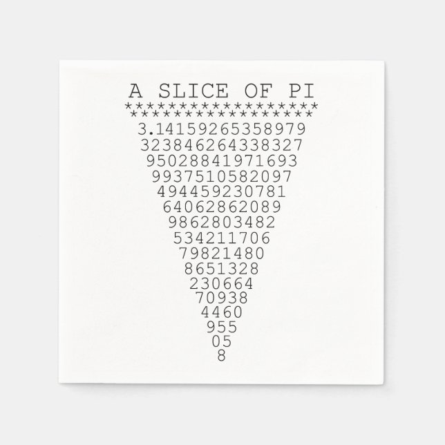 Servilleta De Papel Una sección de la presentación de Pi (Anverso)