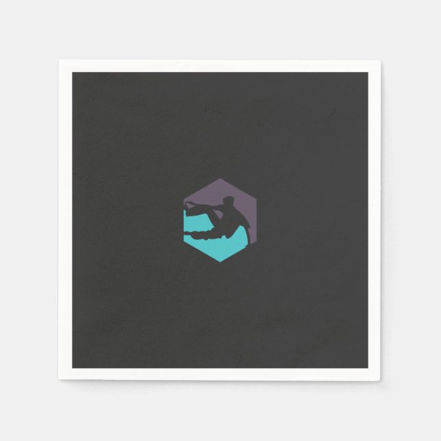 Servilleta De Papel una silueta de un hombre con una tabla de surf (Anverso)