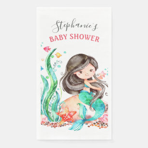Servilleta De Papel Una sirena cutáneo de color bajo el mar Baby Showe