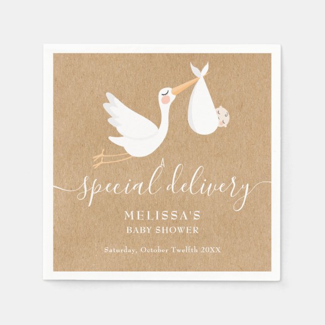 Servilleta De Papel Una tienda de entrega especial Baby Shower / Sprin (Anverso)