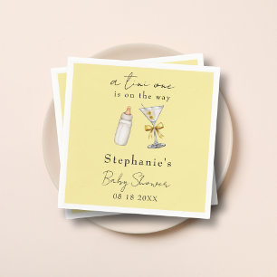 Servilleta De Papel Una Tini en Camino Amarillo Martini Baby Shower
