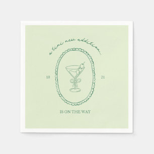 Servilleta De Papel Una Tini Uno Está En Camino Martini Baby Shower
