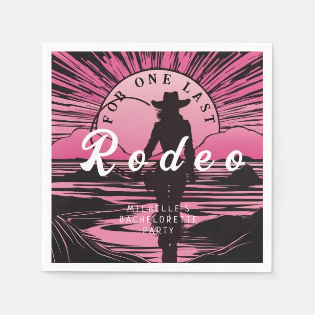 Servilleta De Papel Una última despedida de soltera Rodeo (Anverso)