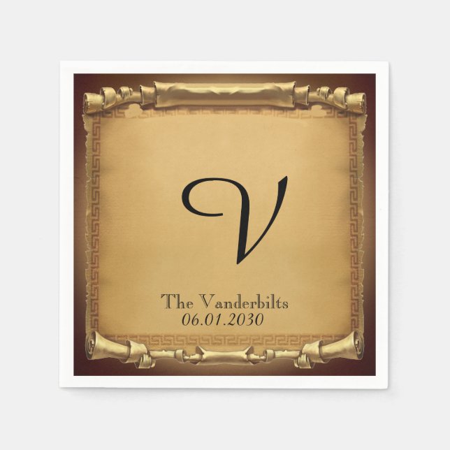 Servilleta De Papel Una vez, Boda Napkin (Anverso)