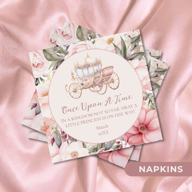 Servilleta De Papel Una vez la Princesa Rosa Baby Shower (Subido por el creador)