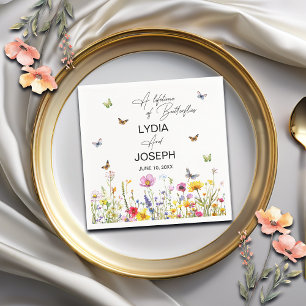 Servilleta De Papel Una vida de mariposas Boda de flores silvestres