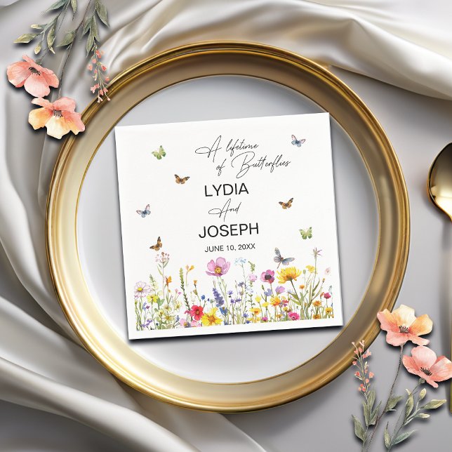 Servilleta De Papel Una vida de mariposas Boda de flores silvestres (Subido por el creador)