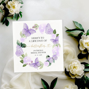 Servilleta De Papel Una Vida de Mariposas Ducha de Novia Púrpura