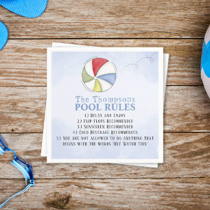 Servilleta De Papel Unas reglas extravagantes para la piscina de veran