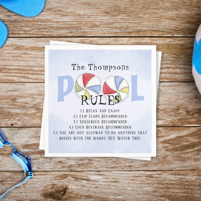 Servilleta De Papel Unas reglas extravagantes para la piscina de veran (Subido por el creador)