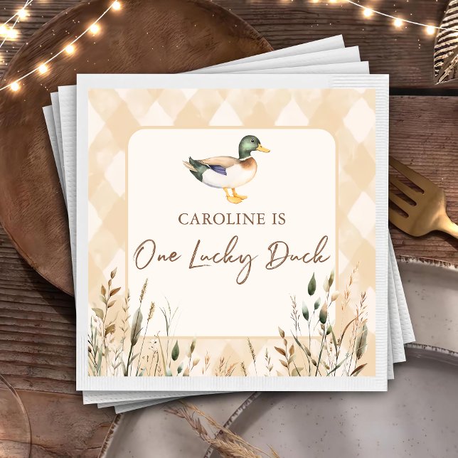 Servilleta De Papel Unas servilletas de cumpleaños de un pato afortuna (Subido por el creador)