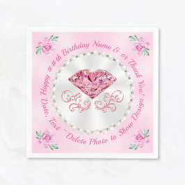 Servilleta De Papel Unas servilletas de cumpleaños deliciosas y rosas,