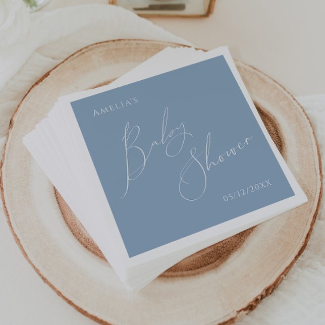 Servilleta De Papel Unas toallas de Baby Shower azul y agitado (Subido por el creador)