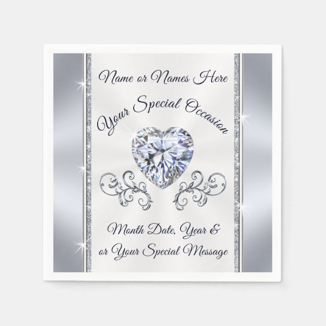 Servilleta De Papel Unas toallas de Diamante Fantástico Personalizadas (Anverso)