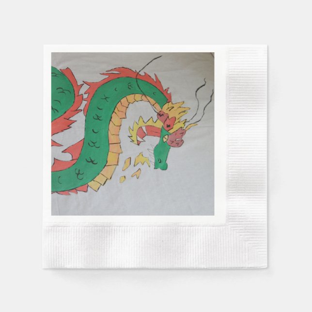 Servilleta De Papel Unas toallas de papel de dragón (Anverso)