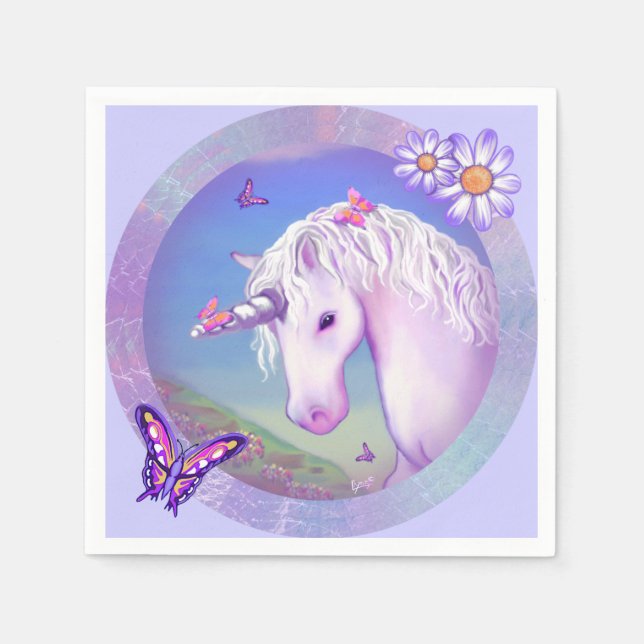 Servilleta De Papel Unas toallas de paraíso morado (Anverso)