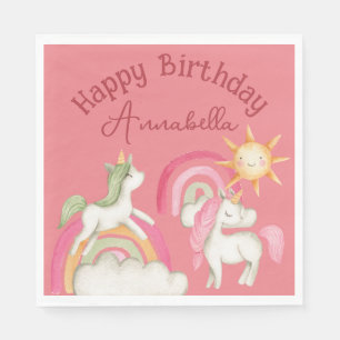 Servilleta De Papel Unas Unicornios pequeñas en rosa