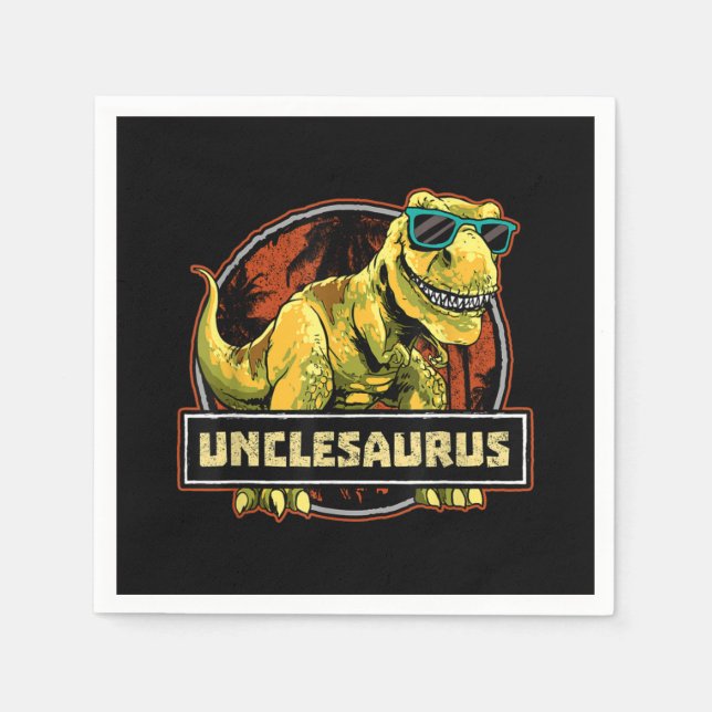 Servilleta De Papel Unclesaurus T rex Uncle Saurus Dinosaur (Anverso)