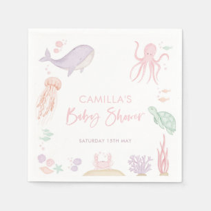 Servilleta De Papel Under the Sea Baby Shower Chica