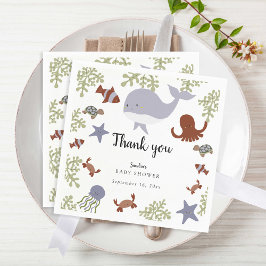 Servilleta De Papel Under the Sea Baby Shower Cute Gracias