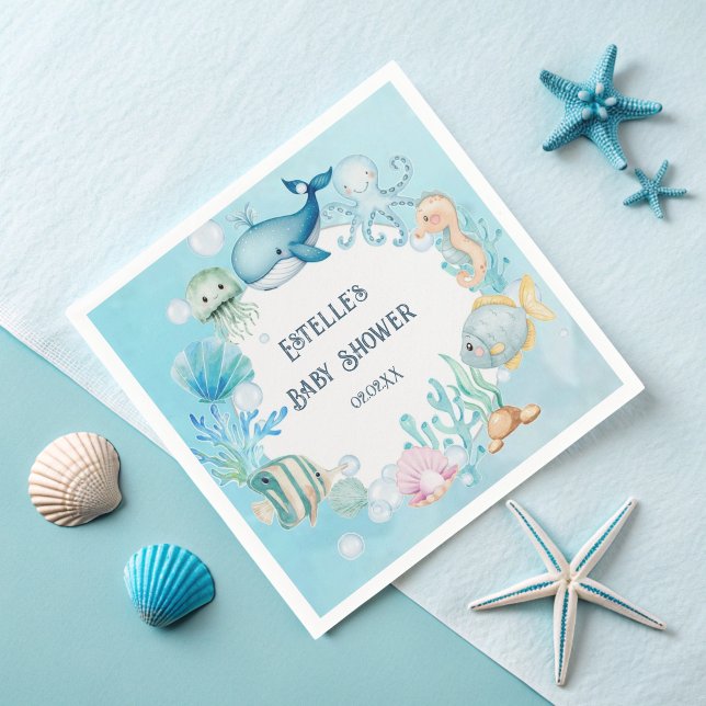 Servilleta De Papel Under the Sea Baby Shower for boy (Subido por el creador)