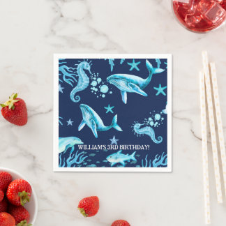 Servilleta De Papel Under the Sea birthday invitation, ocean boy