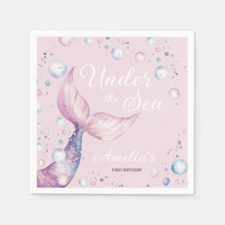 Servilleta De Papel Under the Sea Mermaid First Birthday Party