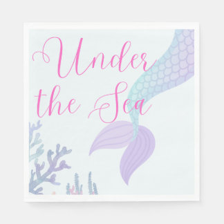 Servilleta De Papel Under the Sea Mermaid Napkins
