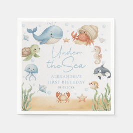Servilleta De Papel Under The Sea Ocean Animals Birthday Napkins