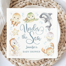 Servilleta De Papel Under The Sea Ocean Baby Shower Gender Neutral 