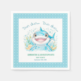 Servilleta De Papel Under the Sea Shark Blue Boy Baby Shower