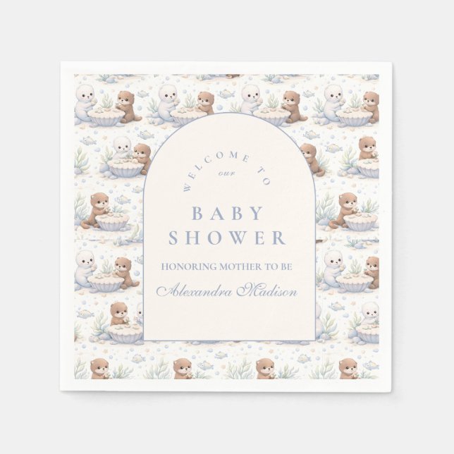 Servilleta De Papel Underwater Sea Creatures Baby Shower (Anverso)