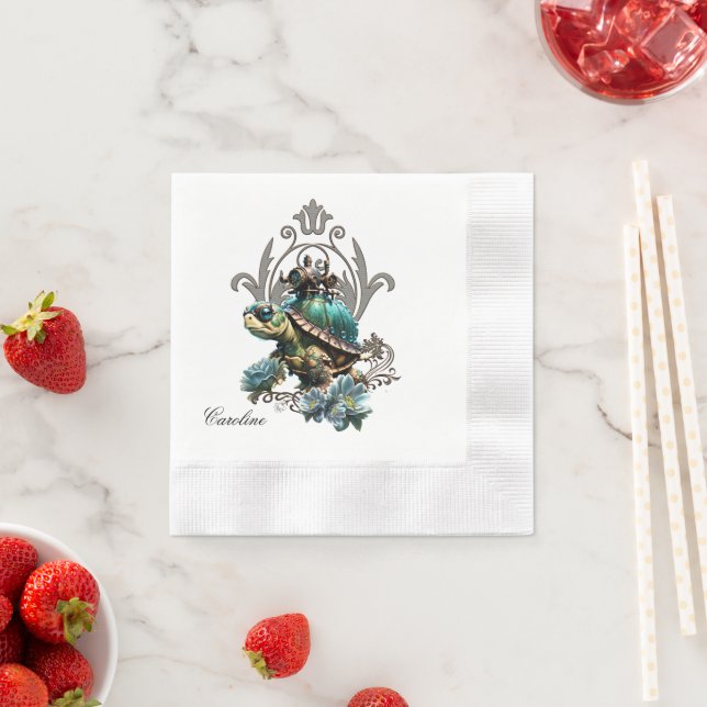 Servilleta De Papel Única tortuga de vapor. (In situ)