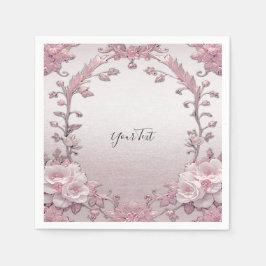 Servilleta De Papel Unicas Napkins Floral Rosa