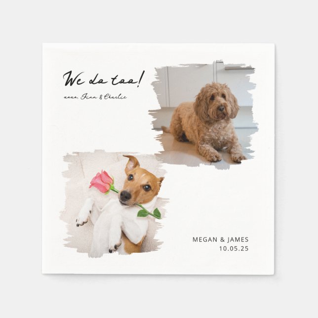 Servilleta De Papel Único 2 fotos que hacemos también Mascota Boda de  (Anverso)