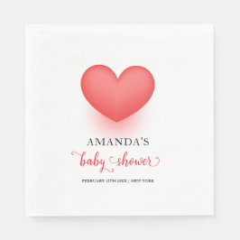 Servilleta De Papel Único Pequeño Corazón San Valentín Baby Shower