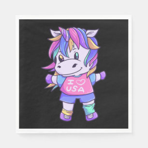 Servilleta De Papel Unicorn Love USA Horse Unicorn Animal