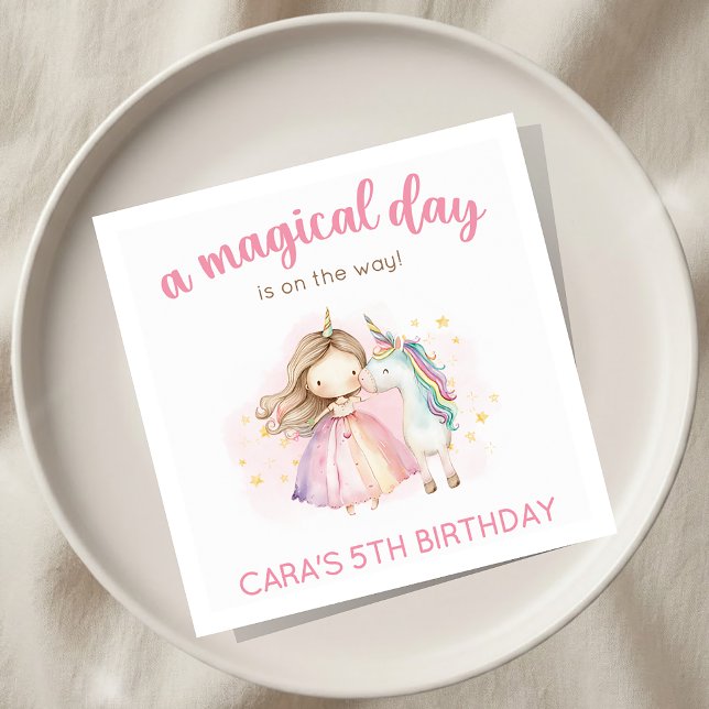 Servilleta De Papel Unicorn Magical Day Birthday Party (Subido por el creador)