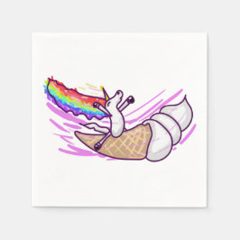 Servilleta De Papel Unicorn Rainbow Riding Ice Cream Cone