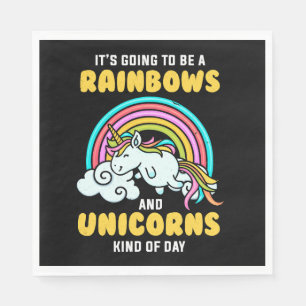Servilleta De Papel Unicorn Va a ser un Arcoíris y Unicornios