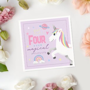 Servilleta De Papel Unicornio Adorable Para Siempre Chicas Mágicas 4to