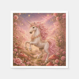 Servilleta De Papel Unicornio al galope en una pradera encantada