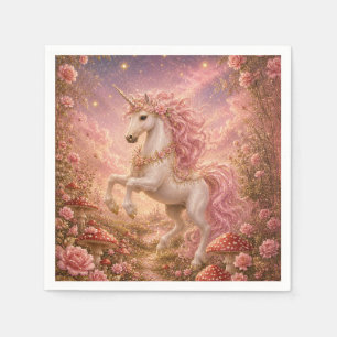 Servilleta De Papel Unicornio al galope en una pradera encantada