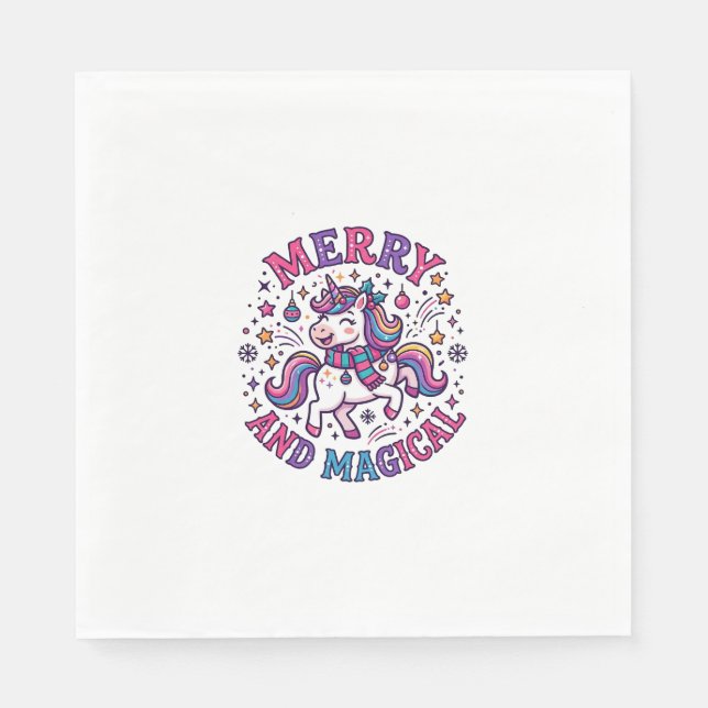 Servilleta De Papel Unicornio Alegre y Mágico (Anverso)
