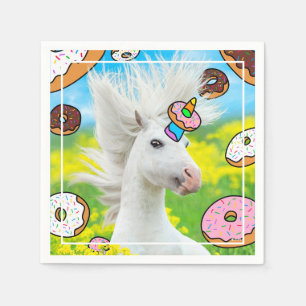 Servilleta De Papel Unicornio con donuts