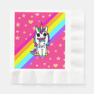 Servilleta De Papel Unicornio con mariposa en la nariz con Sprinkles d