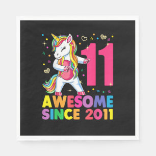 Servilleta De Papel Unicornio de 11 años usando hilo dental niña cumpl