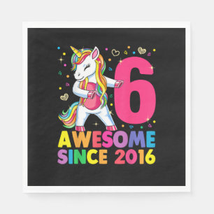 Servilleta De Papel Unicornio de 6 años usando hilo dental Chica de cu